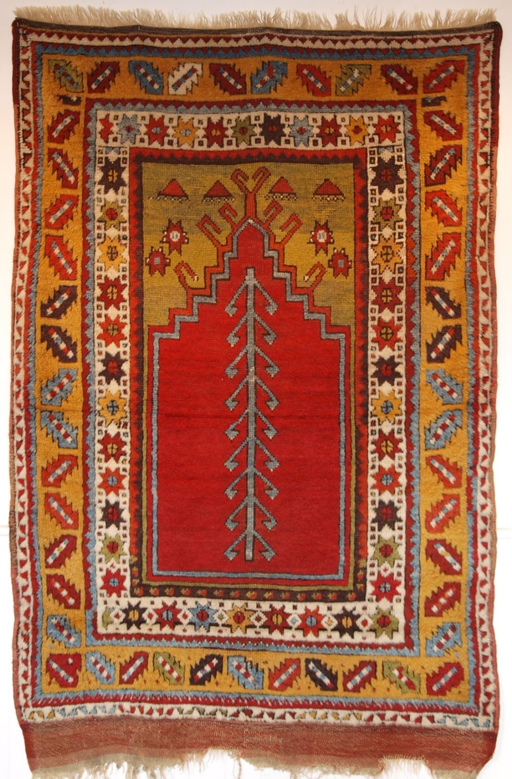 Antique Turkish Konya Region Prayer Rug Superb Colours 2nd Half