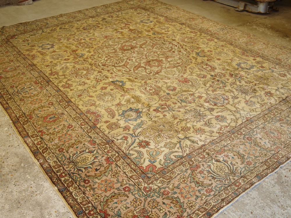 antique benlian tabriz carpet superb example very soft c0lours circa 1920