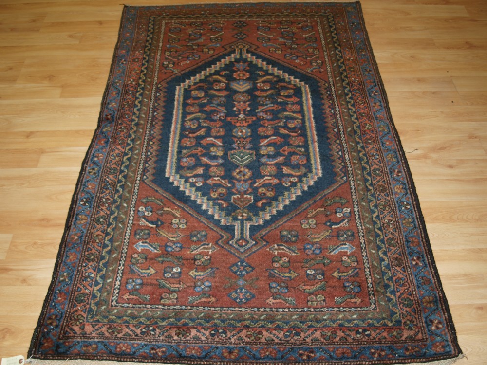 antique village rug greater hamadan region unusual heratti design circa 1920