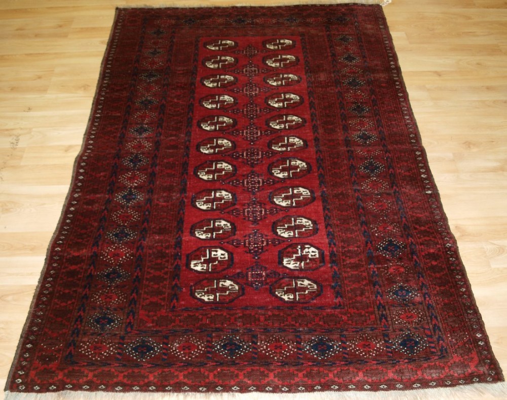 old afghan village rug traditional design rich colours hard wearing circa 1920