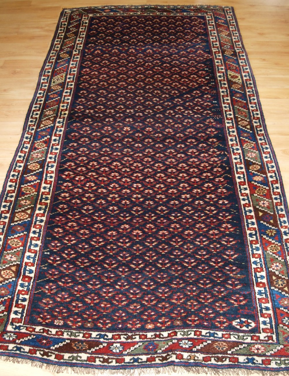antique kurdish long rug runner all over shrub design superb condition circa 1900