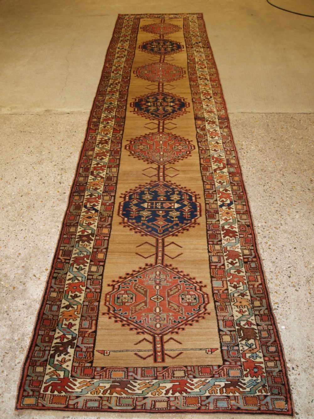 antique persian sarab runner camel ground with good colour circa 1900
