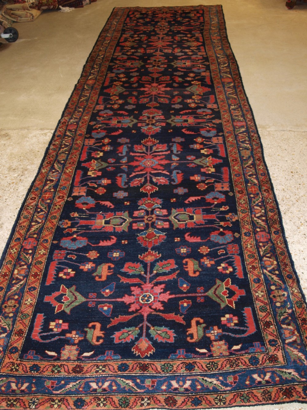 antique hamadan village runner of large size circa 190020