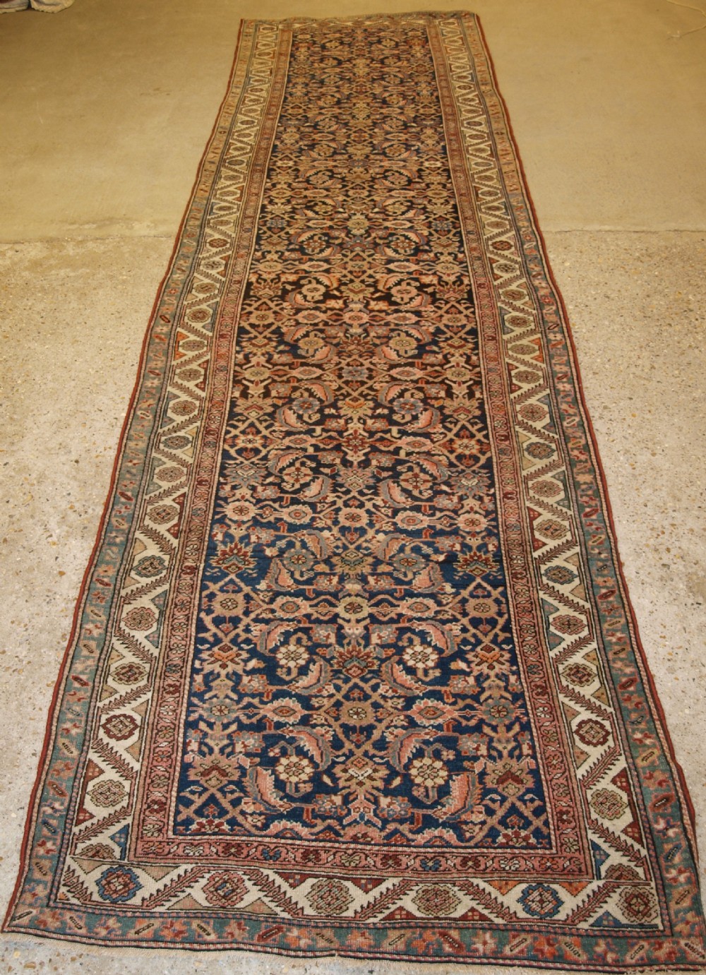 antique north west persian kurdish runner with herati design circa 1900