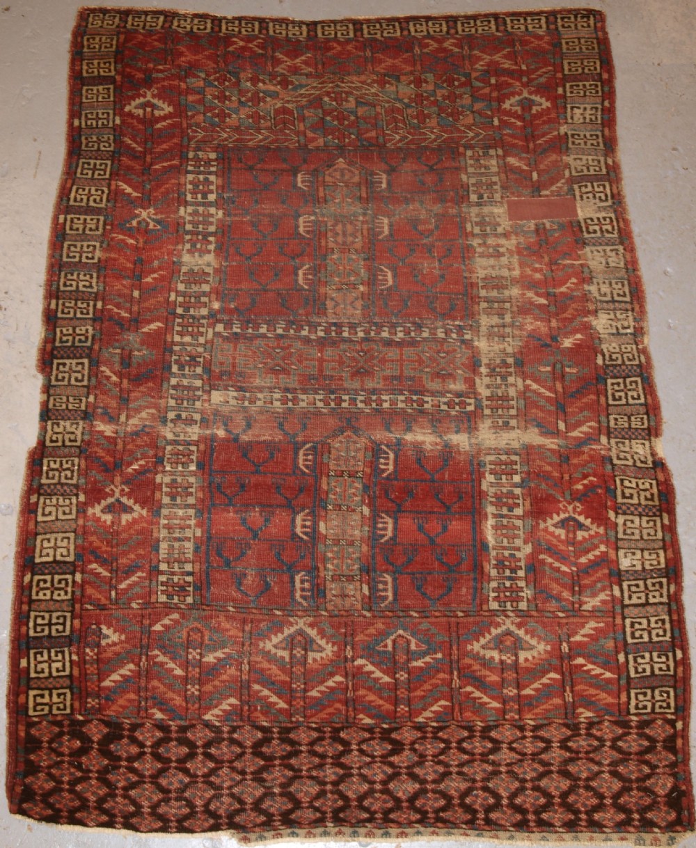 antique tekke turkmen ensi door hanging of early form 1st half 19th century