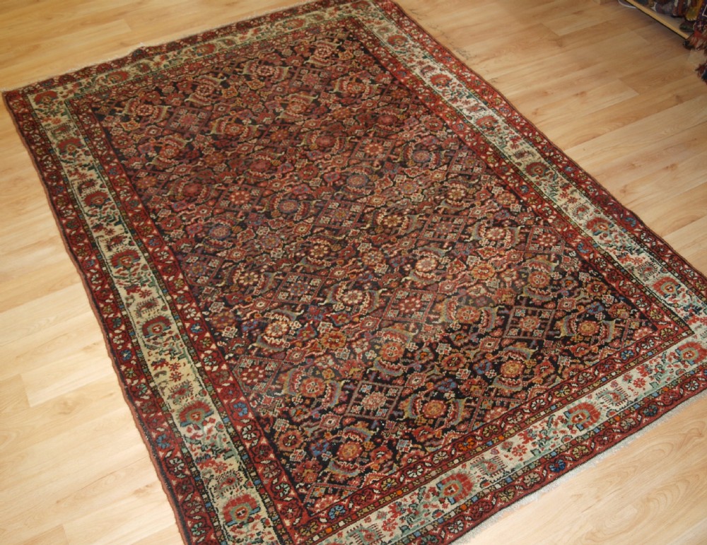 antique malayer village rug herati design circa 1900