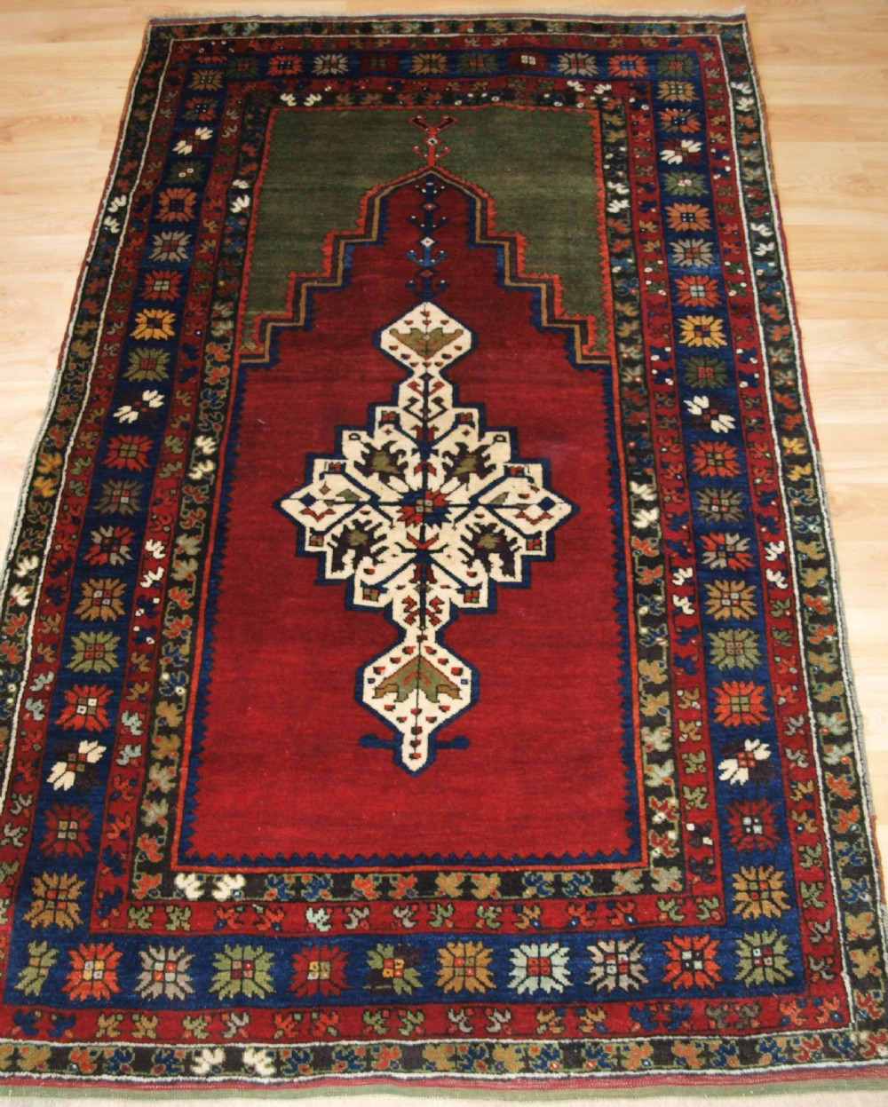 antique turkish prayer rug isiklar village konya region circa 1900