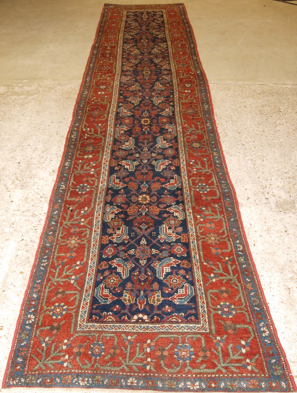 antique hamadan village runner superb design circa 1900
