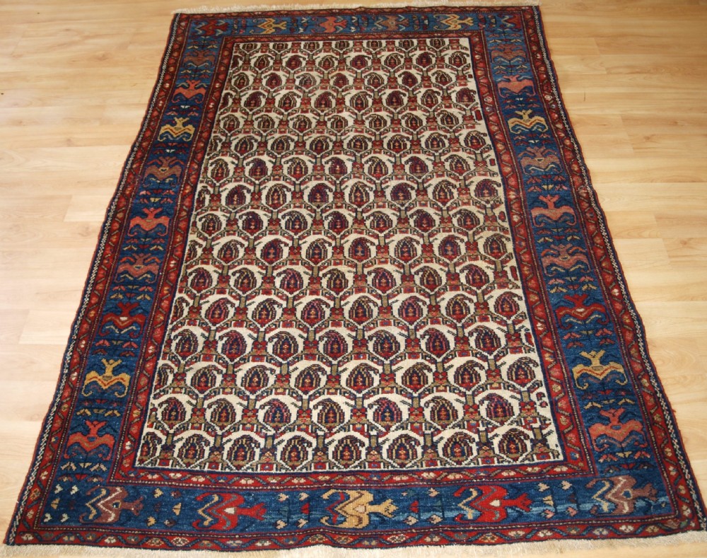 old hamadan region village rug circa 1920