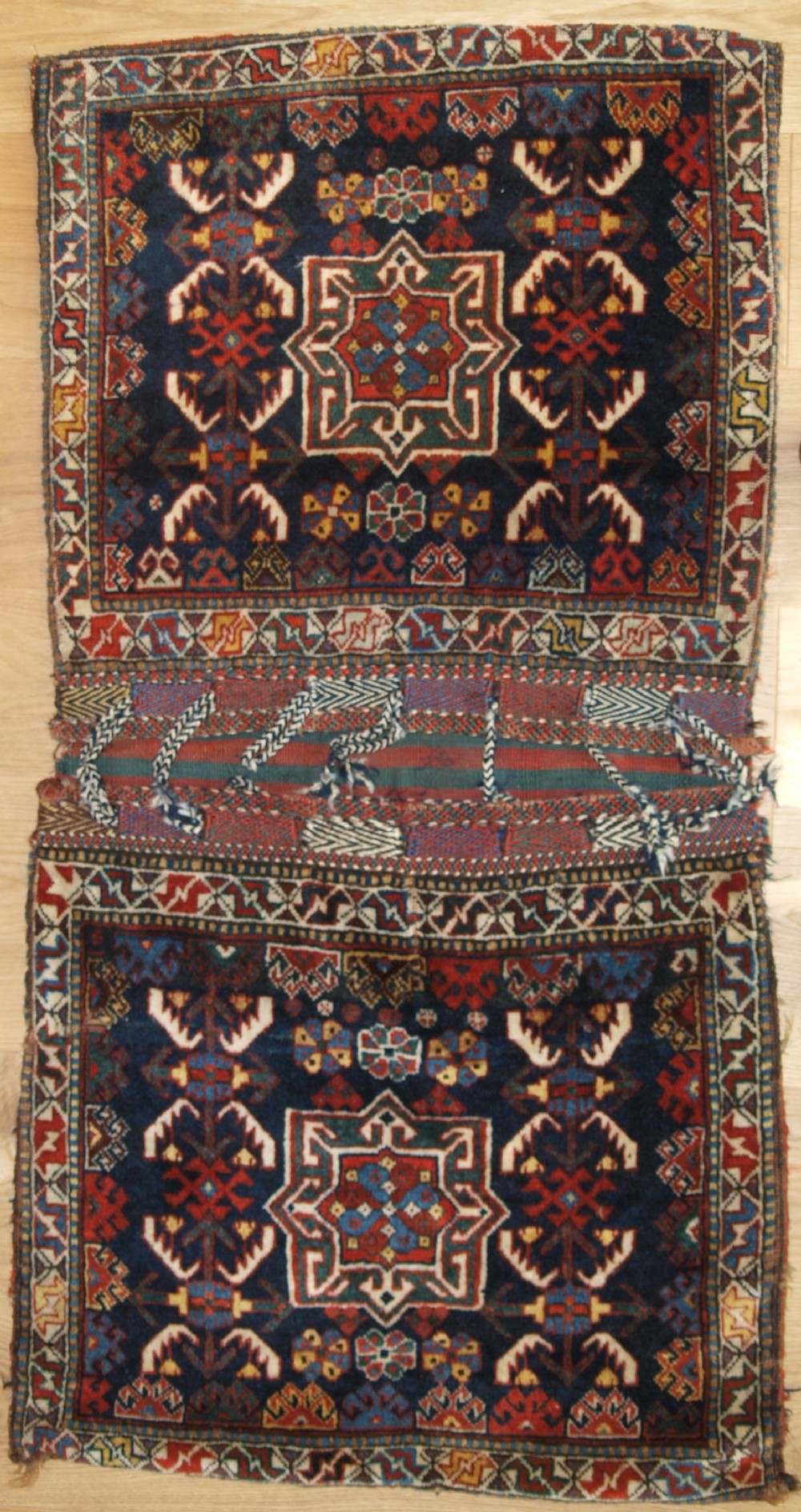 antique complete khorjin saddlebags by the khamseh tribe circa 1880