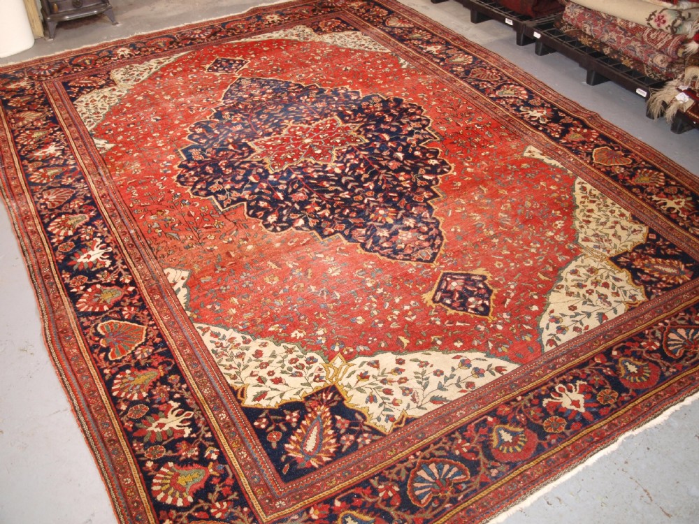 antique sarouk carpet superb country house look great colour circa 1890