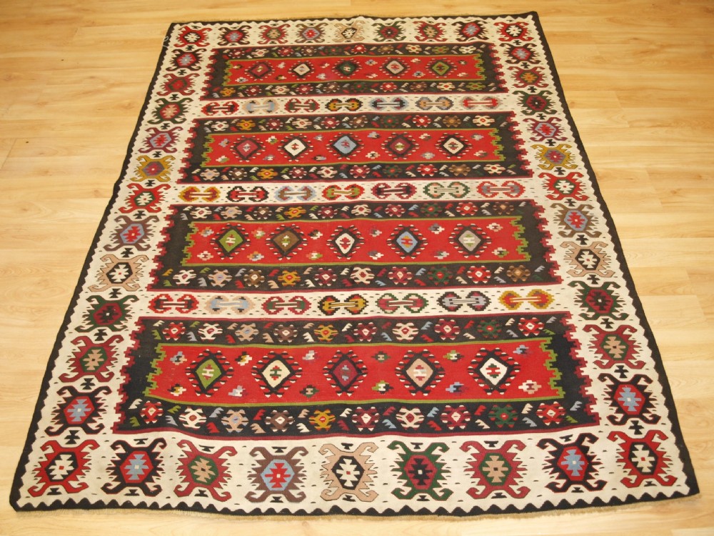 old sharkoy kilim with banded design circa 1930