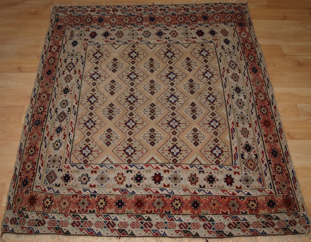 old afghan mushwani baluch mixed technique sofreh eating cloth circa 1960