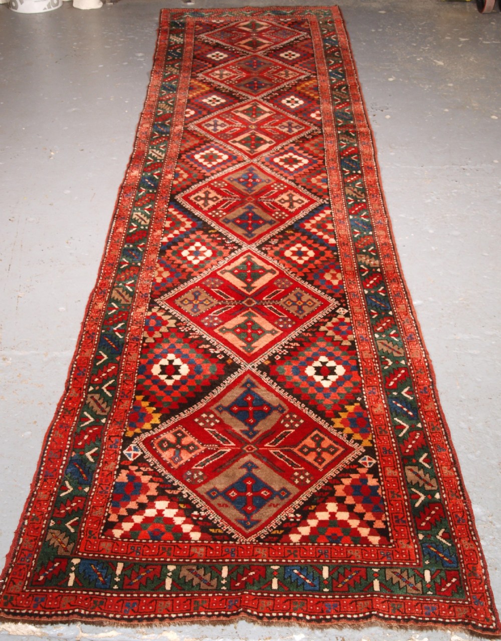 antique south caucasian or kurdish runner excellent condition circa 1920