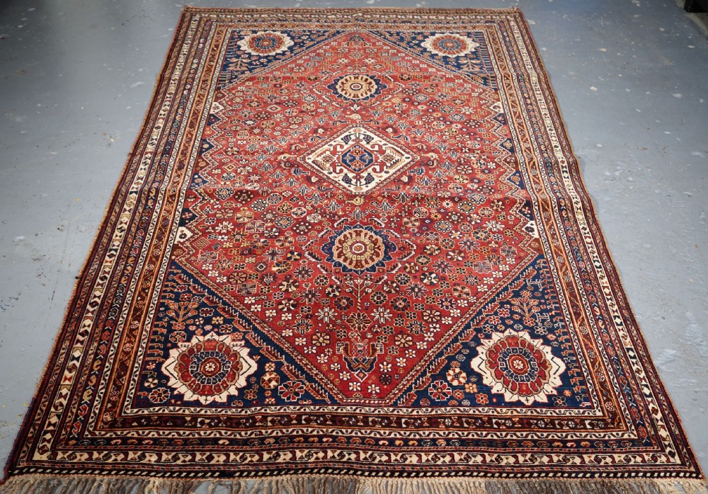 antique silk wefted tribal qashqai rug outstanding example circa 1890