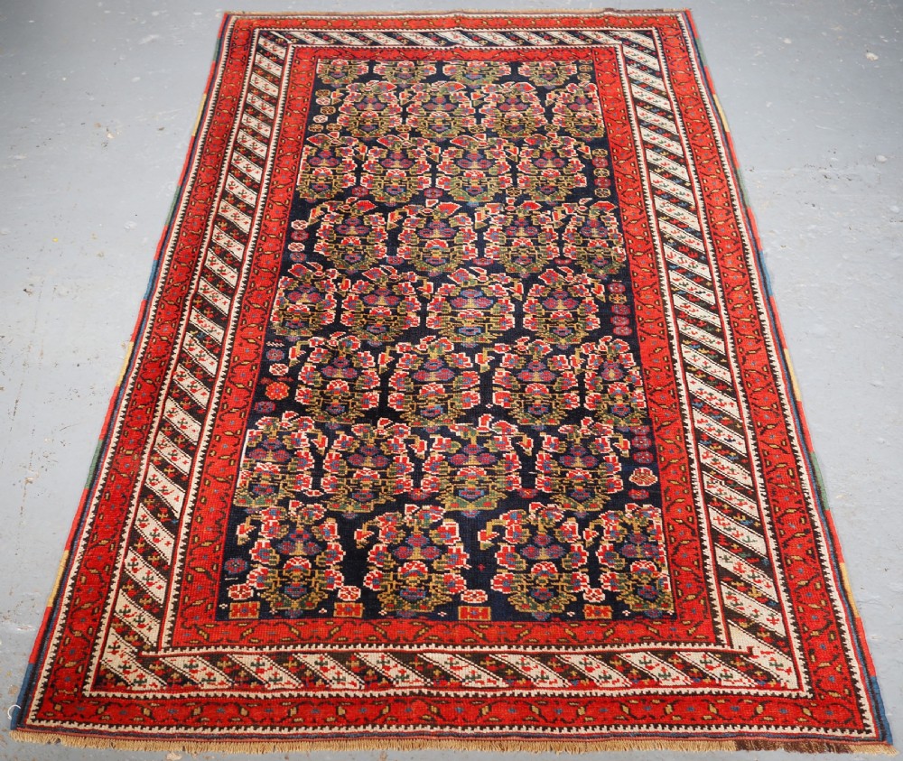 antique afshar rug with all over large floral boteh design circa 1900