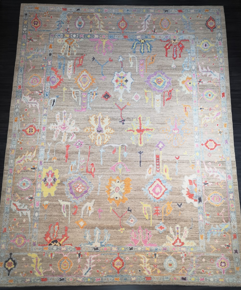 turkish oushak village carpet hand knotted in traditional design 480 x 385cm