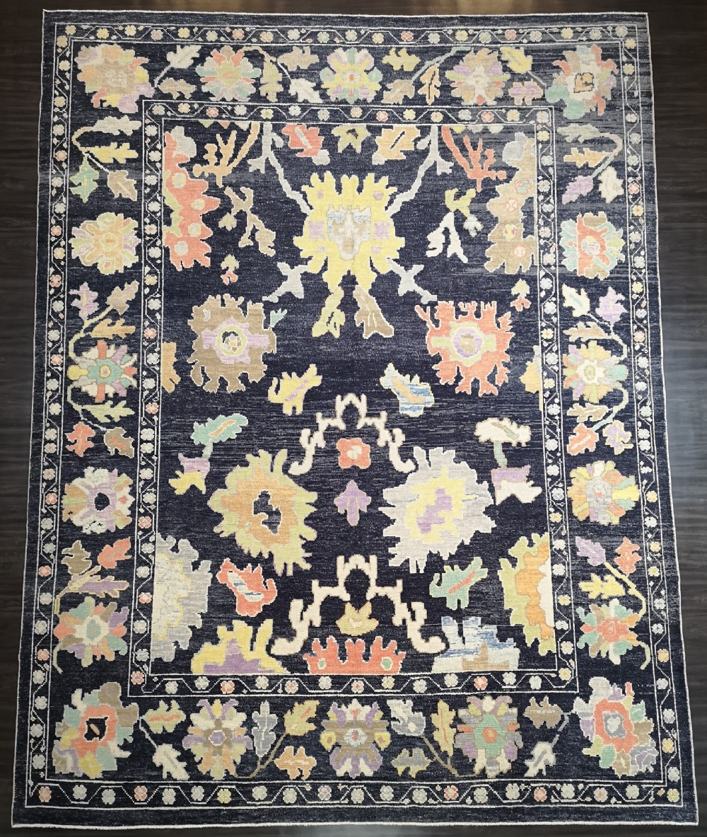 turkish oushak village carpet hand knotted in traditional design 414 x 325cm