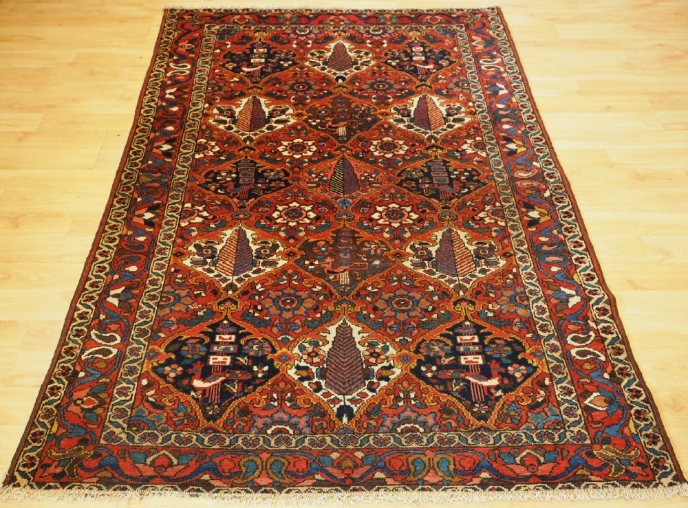 antique bakhtiari garden design rug beautiful example circa 190020