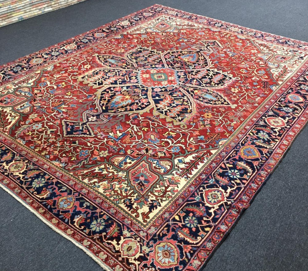 antique heriz carpet outstanding condition colour country house look circa 1900