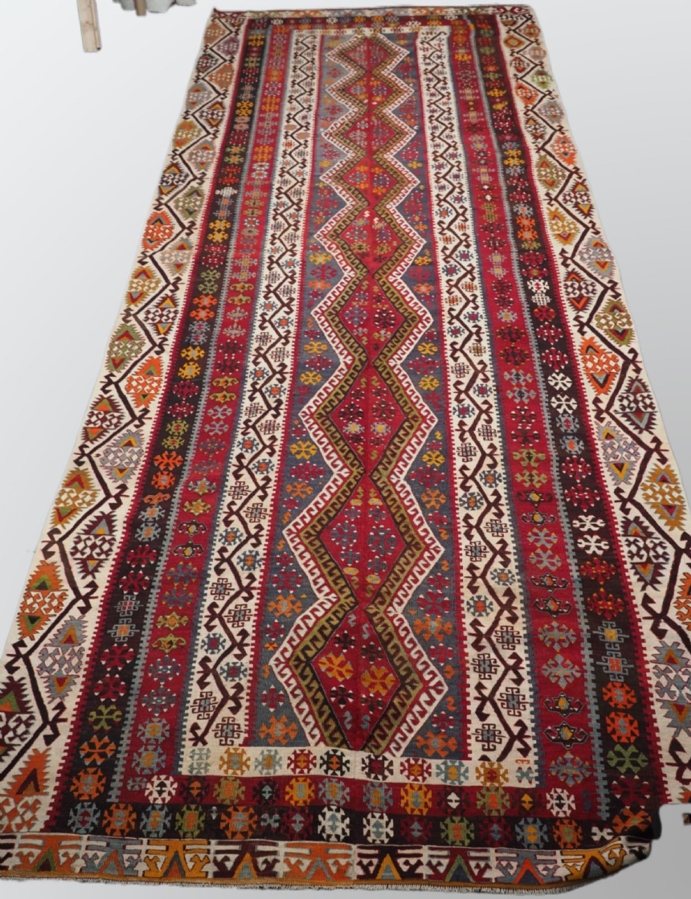 antique turkish kayseri 2 part kilim of large size circa 1920