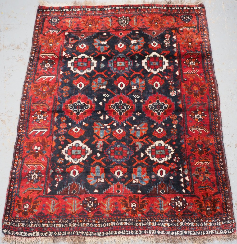 antique shiraz region rug qashqai or khamseh tribes circa 1920