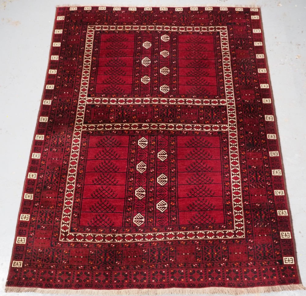 old afghan village rug of ersari ensi design circa 1920