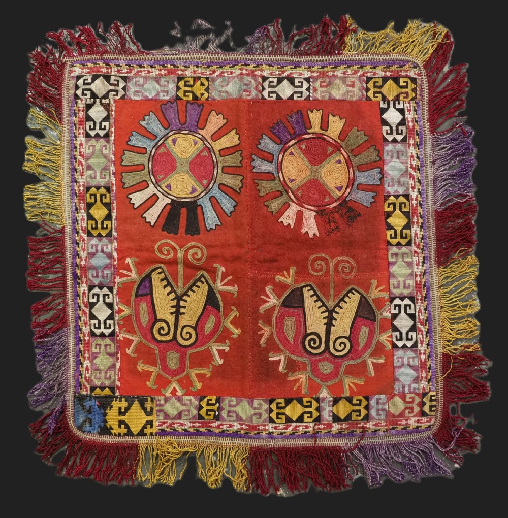 antique uzbek lakai tribe ilgich dowry embroidery for wall hanging circa 1880