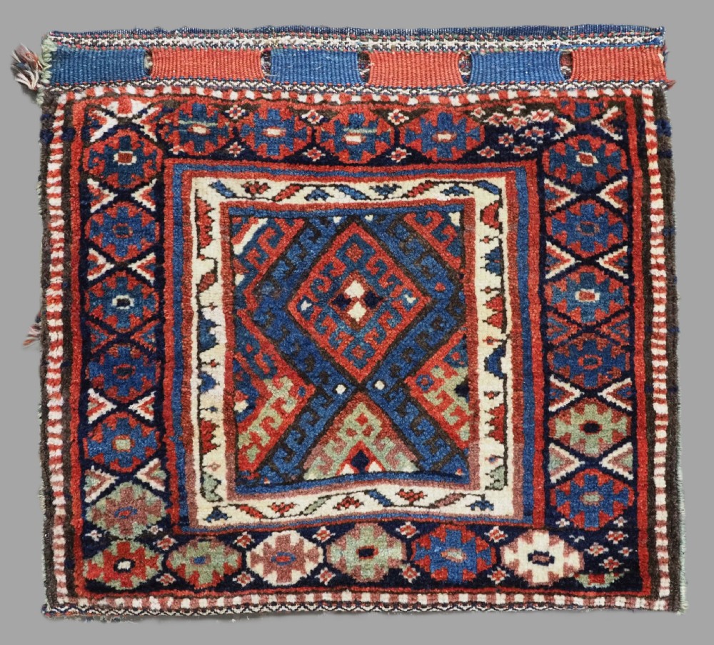 antique jaf kurd bag complete with very attractive plain weave back circa 1900
