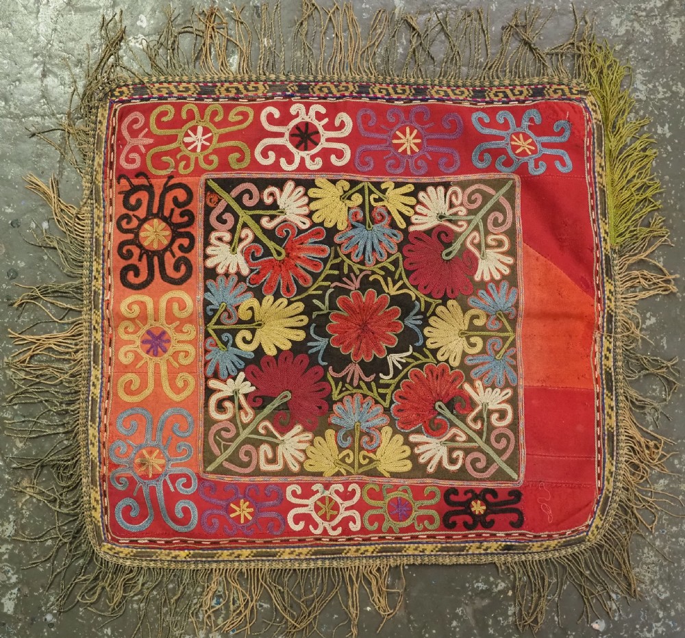 antique uzbek lakai tribe ilgich dowry embroidery for wall hanging circa 1900