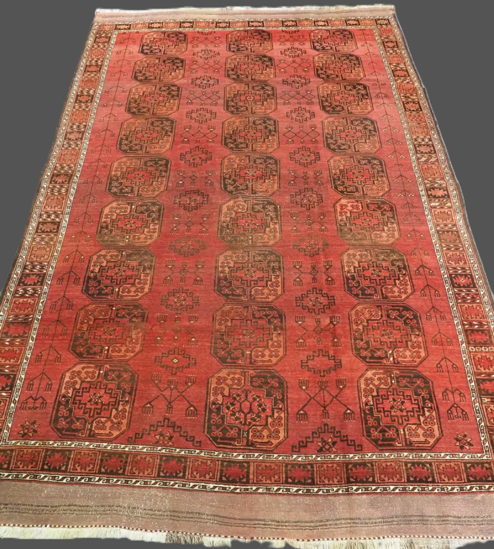 antique ersari turkmen main carpet of classic tribal design circa 1890